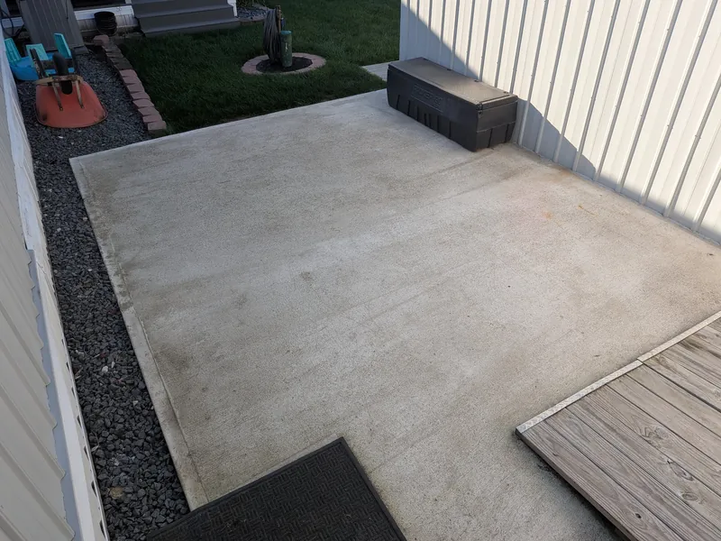 The new concrete pad seen from above